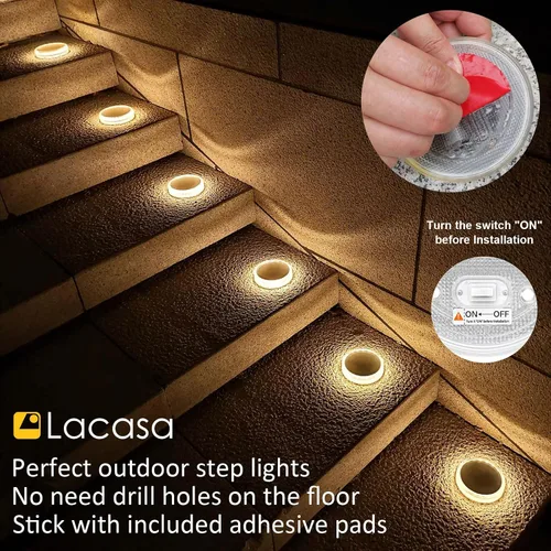 Vista 3 de Lacasa Luces solares de cubierta, 1 paquete de luz para pasarela de entrada