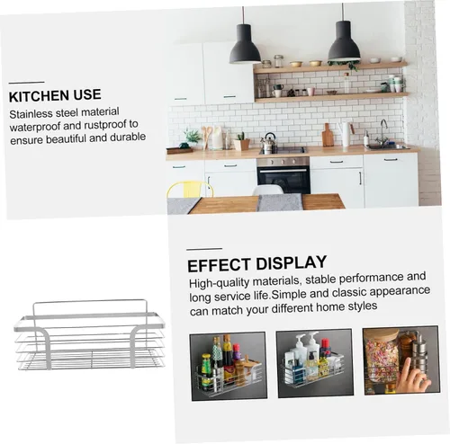 Vista 8 de ARTIBETTER Estante para secar platos, 2 unidades, estante de acero inoxidable, estantes de metal, organizador de alimentos, estante de baño