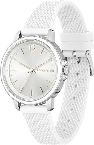 Vista 2 de Lacoste Reloj de cuarzo de acero inoxidable para mujer con correa de silicona blanco 17 Modelo 2001197 Blanco Reloj de cuarzo