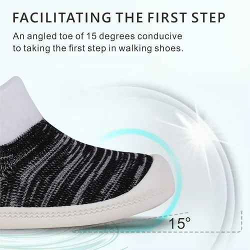 Vista 4 de SK SIX Baby-Sock Toddler-Shoes Walking-Sneakers - Boys Girls Kids Slip on Wide Warm Infant Slippers Safty House Breathable First Fashion Non-Slip