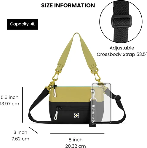 Vista 4 de Sherpani Skye - Bolso cruzado pequeño, de nailon, ligero, para mujer, con protección RFID