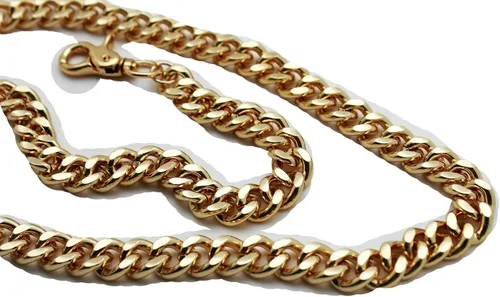 Vista 5 de Cartera para hombre, cadena de eslabones de metal dorado, 33 pulgadas de largo, joyería de moda, estilo punk, Oro