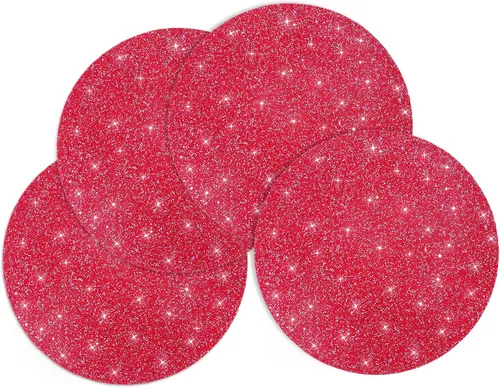 Vista 15 de Mantel individual negro de pedrería con diamantes triturados brillantes redondos lavables con purpurina para otoño, Halloween, boda, Navidad
