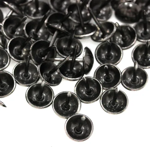 Vista 3 de BetterJonny - 500 tachuelas de tapicería decorativas para muebles, 0.669 x 0.433 in, tachuelas de metal negro para el pulgar para muebles tapizados