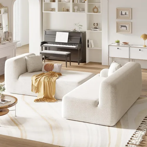 Vista 5 de KEVINSPACE Sofá modular de 109 pulgadas, sofá modular de sala de estar, sofá moderno y minimalista en forma de L, sofá profundo de 3 asientos, sofá