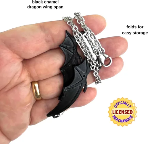Vista 8 de CUARTA ALA Rebecca Yarros Basgiath War College Dragon Wing Collar con colgante de ala de dragón con licencia