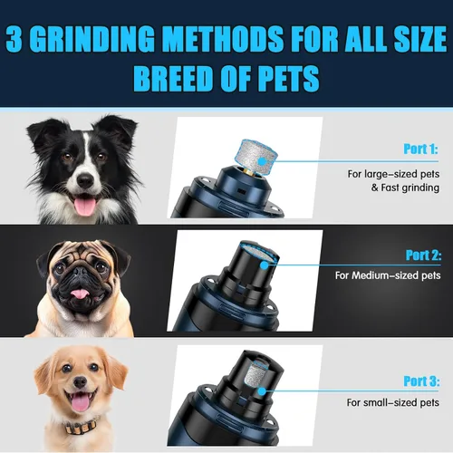 Vista 4 de VIWIK Molinillo de uñas para perros, cortaúñas para perros con luces LED, kit de cortaúñas para mascotas para perros grandes, medianos y pequeños