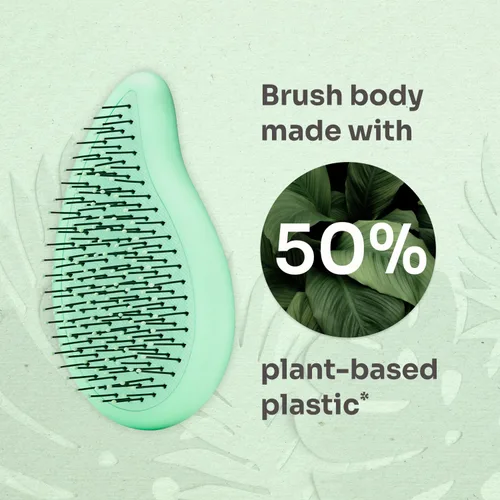 Vista 5 de Wet Brush Go Green - Cepillo de mano desenredante con aceite de árbol de té, cerdas ultrasuaves sin dolor que se deslizan por los enredos, protege