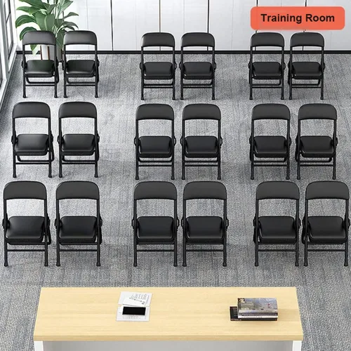 Vista 7 de Sillas plegables de metal, alta capacidad de hasta 350 libras, con asientos acolchados resistentes, asiento plegable apilable para eventos, fiestas