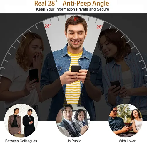 Vista 5 de Protector de pantalla de privacidad de vidrio templado para Samsung Galaxy S23 de 6.1 pulgadas, compatible con huellas dactilares, resistente a