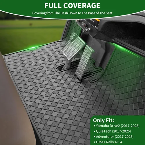 Vista 2 de Tapete para carrito de golf Cartalia de 8 mm de espesor, cobertura completa, compatible con Yamaha Drive2 (2017-2025), QuieTech [2017-2025], Negro