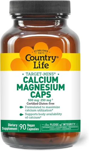 Vista 9 de Country Life Target-Mins Calcio Magnesio, 500 mg/250 mg, 180 Cápsulas