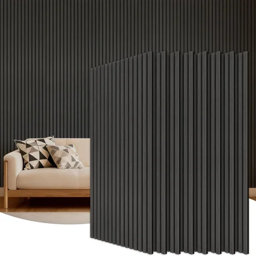 Vista 13 de TONOR Paneles de pared de listones de madera, paquete de 2 paneles acústicos de 47.2 x 23.6 pulgadas, paneles acústicos de listones de madera