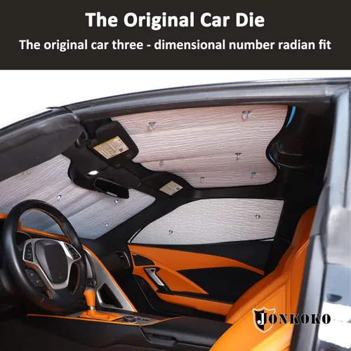 Vista 4 de Parasol para parabrisas de automóvil, parasol completo para Chevrolet Corvette C7 2014-2019, protector de visera contra rayos UV