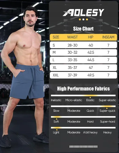 Vista 7 de Aolesy Pantalones cortos de entrenamiento para hombre de 7 pulgadas, pantalones cortos deportivos de secado rápido, ligeros, con bolsillos