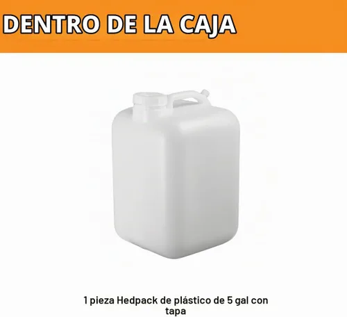 Vista 2 de Hedpak Hedpak- Carboy de plástico de 5 galones con asa, sin BPA y grado alimenticio