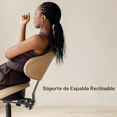 Vista 7 de Silla neumática giratoria con ruedas y respaldo ergonómico para Negro