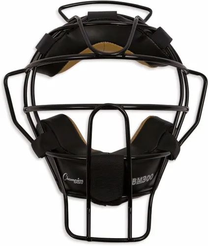 Vista 8 de Champion Sports Ultra Lightweight Umpire Face Mask – Baseball & Softball Umpire Equipment, Steel Frame, Leather Padding