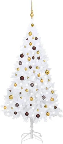 Vista 20 de 6.5ft Pre-Lit Artificial Christmas Tree with 250 LED Lights, Hinged PVC Branches, Metal Stand, and Decorative Balls for Indoor Holiday Decor Verde