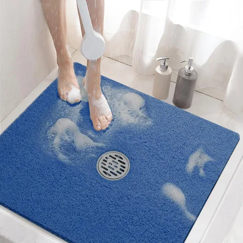 Vista 10 de HITSLAM - Tapete cuadrado para ducha, de 24 x 24 pulgadas, tapete de baño antideslizante para bañera, tapetes de baño de alcachofa de PVC suave