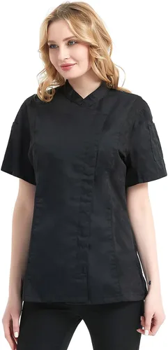 Vista 2 de TopTie Chaqueta de chef de manga corta para mujer