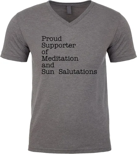 Vista 4 de Proud Supporter of Meditation and Sun Salutations Men's V Neck T Shirt
