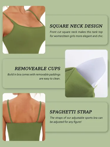 Vista 6 de FelFory Longline - Sujetador deportivo sin costuras para mujer, brasier deportivo acanalado para entrenamiento, top acolchado para fitness, yoga