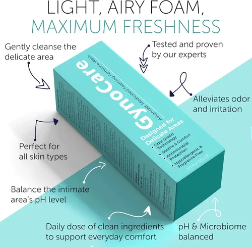 Vista 3 de Lavado femenino Equilibrio de pH para mujeres Lavado vaginal suave y limpiador espumoso que apoya el control de olores y equilibrio del pH