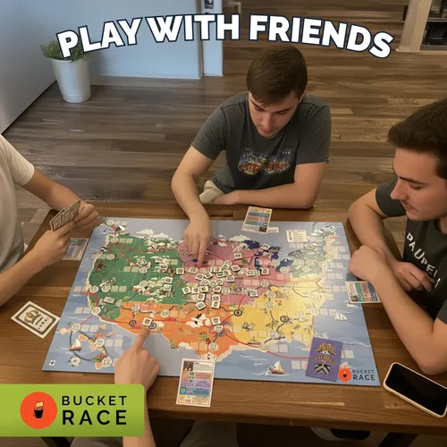 Vista 6 de Juego de Mesa de Estrategia Bucket Race – Juegos de Aventura Estratégica para Amigos y Familiares para Niños y Adultos – Juego de Grupo Competitivo