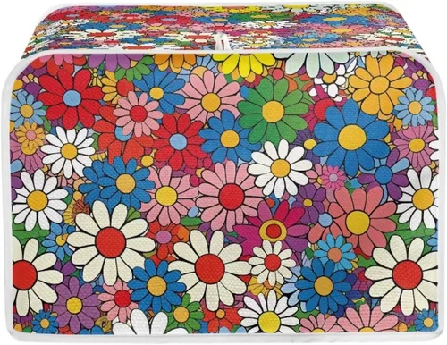Vista 38 de Funda para tostadora Baxinh con estampado de mariposas y girasoles, 2 rebanadas, bandera americana, cubierta pequeña para electrodomésticos