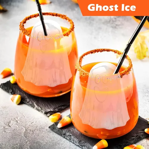 Vista 7 de Kamehame Molde de silicona de fantasma gigante, 8 paquetes de moldes de gelatina fantasma, moldes de silicona para Halloween