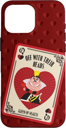 Vista 19 de Disney Carcasa para iPhone 17, diseño de villanos, la reina de corazones con sus cabezas, color rojo