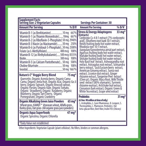 Vista 6 de Paradise Herbs & Essentials Earth's Blend Complejo B metilado 60 cápsulas