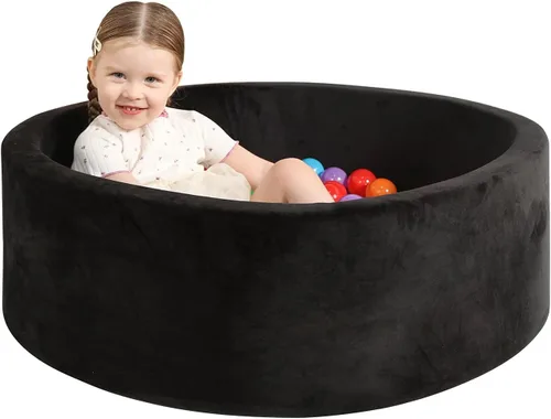Vista 12 de TRENDBOX Piscina de pelotas de espuma para niños pequeños, 35x11 pulgadas, piscina de bolas suave para bebés con cubierta de terciopelo lavable