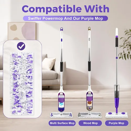 Vista 2 de Recambios de almohadilla de fregona eléctrica para Swiffer PowerMop Blanco