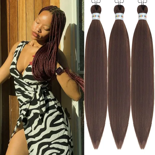 Vista 8 de Cabello trenzado para niños preestirado de 16 pulgadas, color negro para niños, trenzas sin nudos