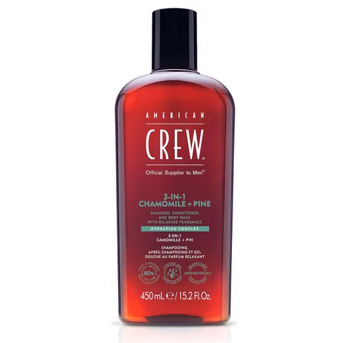 Vista 15 de AMERICAN CREW Manzanilla y pino 3 en 1, champú, acondicionador y gel de baño para hombres, regalo de cuidado del cabello para él, fragancia calmante