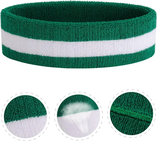 Vista 84 de ONUPGO - Conjunto de diadema y muñequeras deportivas para el sudor, hechas de algodón con bucles, muñequeras, contra humedad