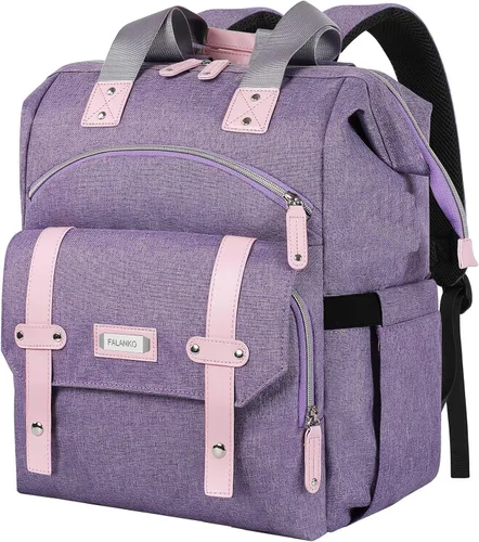 Vista 12 de Mochila para portátil para mujer, para trabajo de doctoras, profesoras, enfermeras, de 15.6 pulgadas, mochila universitaria de apertura amplia