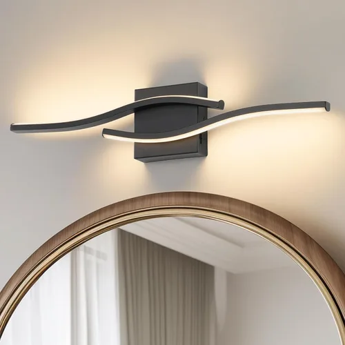 Vista 11 de Joossnwell Accesorios de iluminación de tocador de baño de níquel cepillado sobre espejo 5CCT lámpara de baño ajustable lámpara de tocador moderna