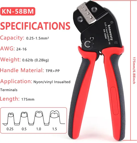 Vista 2 de Knoweasy Herramienta de crimpado Jst con 590 conectores JST-XH Kit - Crimpadora de ahorro de trabajo de 24-16 AWG para AMP-TE 2.8/4.0/4.8/6.3