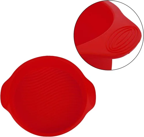 Vista 5 de Omabeta CakeNon Stick Forma Redonda 11inch Cake Baking Pan Silicona Calor para Pastel de Capa (rojo)