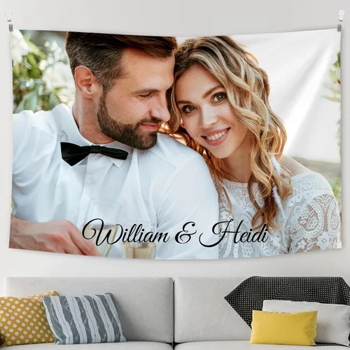 Vista 12 de XIAYUEHUA Bandera de fondo personalizada para subir imagen de tapiz personalizado para dormitorio, pancartas y letreros personalizados para colgar