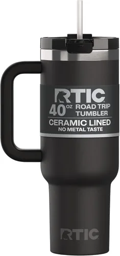 Vista 8 de RTIC Vaso Tumbler de Viaje por Carretera de 30 oz con Doble Pared Revestido de Cerámica Aislado Taza Portátil de Café de Viaje de Acero Inoxidable