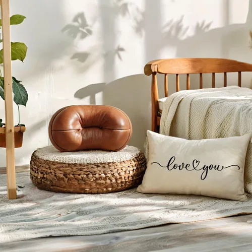 Vista 4 de Love You - Fundas de almohada lumbar para parejas, aniversarios, bodas, compromisos, día de San Valentín, 12 x 20 pulgadas (beige)