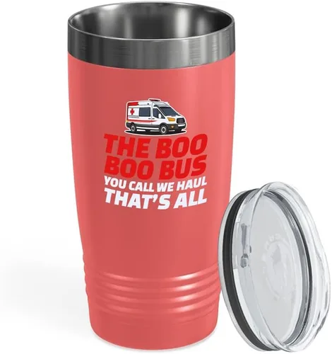 Vista 16 de Ambulance Driver Black Viking Tumbler 20oz – I Drive The Wee Woo Bus – Hospitales EMT Pacientes Transportando Técnico Enfermo Apreciación Med