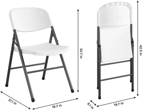 Vista 3 de Cosco 6028632 - Silla plegable Cosco de 32.5 x 21.75 pulgadas, color blanco