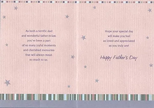 Vista 2 de Designer Greetings Dad in Sparkling Boxes with Blue and Brown Border Tarjeta del Día del Padre de hijo e hija