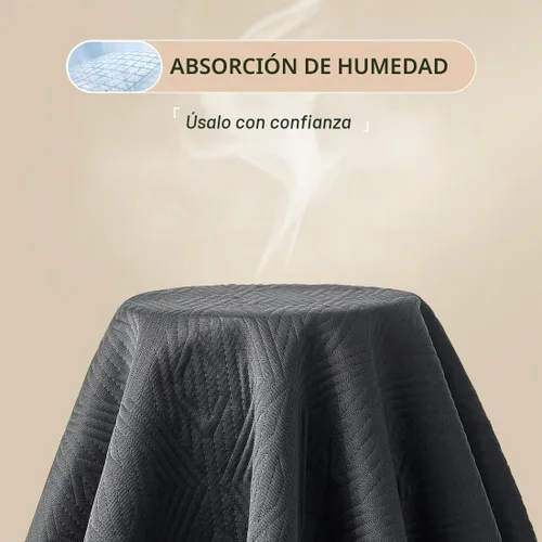 Vista 7 de Protector de colchón negro jacquard 100% impermeable tamaño individual, silencioso, antideslizante, transpirable, rayón de bambú, acolchado, sábana