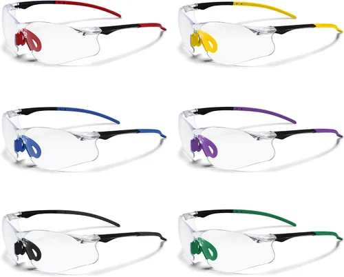 Vista 17 de Gafas de seguridad transparentes, paquete de 3, gafas protectoras con protección UV ANSI Z87.1, gafas de seguridad resistentes a arañazos e Lente